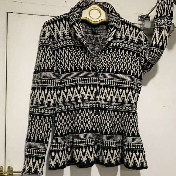 LAUREN RALPH LAUREN KNIT WOOL BLEND PRINT SHAWL SWEATERS SIZE L - Picture 7 of 15